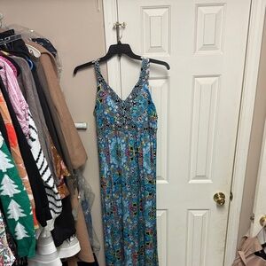 Madison Vibrant Blue and Green Maxi Dress